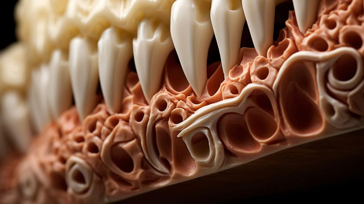 riassorbimento osseo in arcata dentale